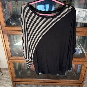 Maurice’s Striped Black and Gray Sweater. Small. Tunic style.